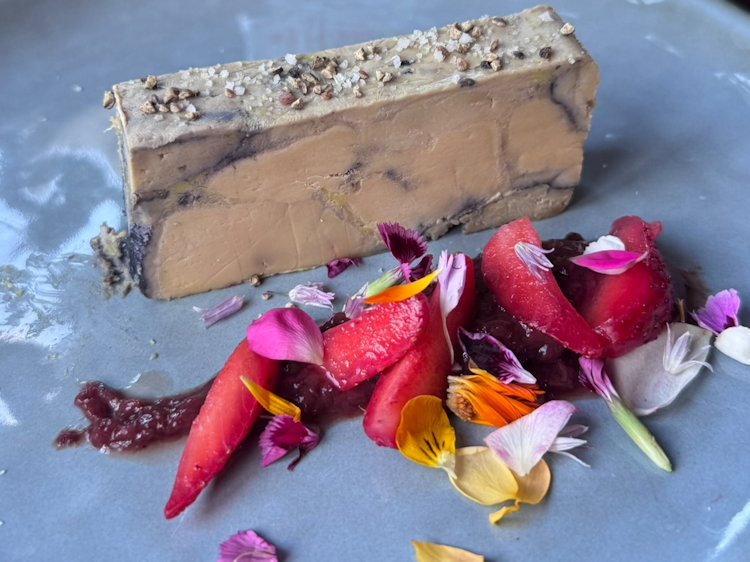 cheese and flower petals